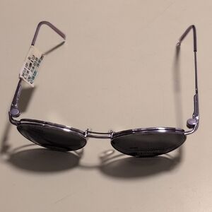 Safilo Purple Silver Oval Prescription Eyeglasses With Clip On Sunglasses